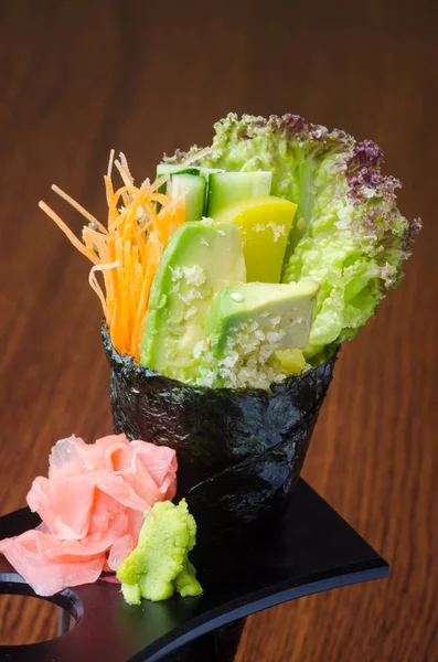 Cocina japonesa. rollo de mano en el fondo — Foto de Stock