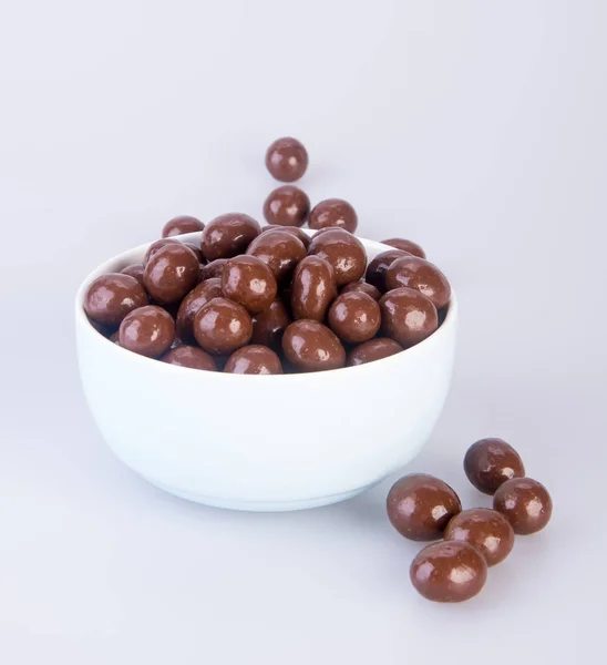 Chocolate balls. chocolate balls in bowl on a background — Stock Photo, Image