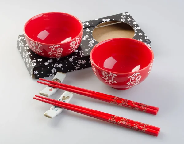 Skål och chopstick. kinesiska skål och chopstick — Stockfoto