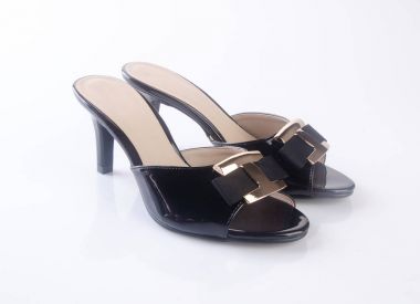 Ayakkabı veya bir arka plan üzerinde siyah renkli Bayan Ayakkabı.