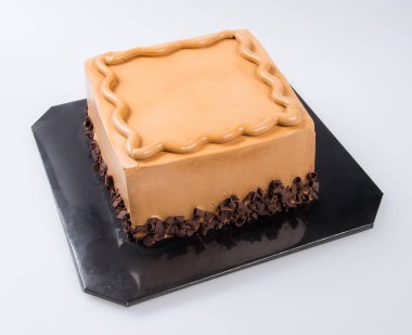 kek veya bir arka plan üzerinde çikolatalı kek.