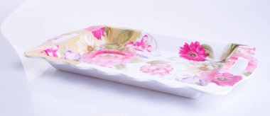 tepsi veya bir arka plan üzerinde boş plastik tepsi.