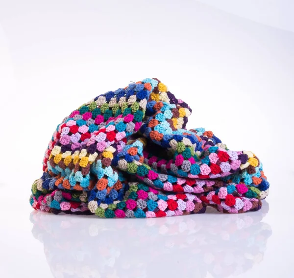 Crochet or crochet blanket on a background. — Stock Photo, Image