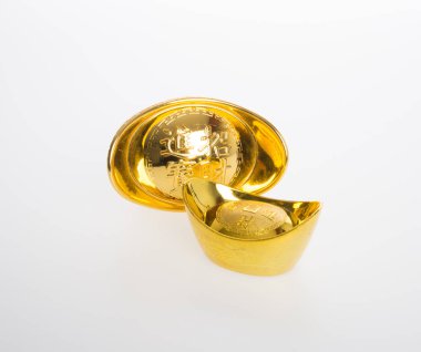 Altın veya Çin Altın külçe demek sembolleri zenginlik ve refah