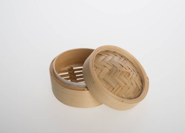 Çin bambu buğulama veya bambu buğulama dimsum adam Tarih için