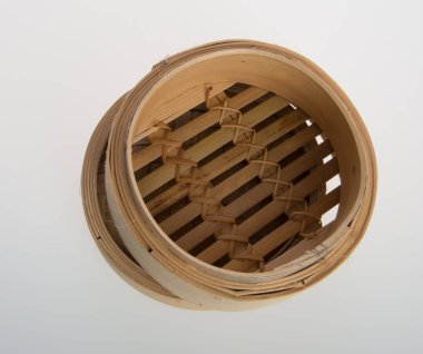 Çin bambu buğulama veya bambu buğulama dimsum adam Tarih için