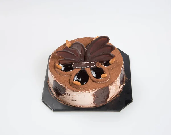 ケーキやチョコレート ケーキの背景に — ストック写真