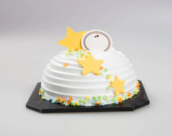 Gâteau Gâteau Crème Glacée Anniversaire Sur Fond — Photo