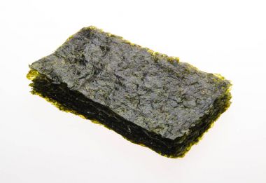 Deniz yosunu. arka plan üzerinde kuru deniz yosunu