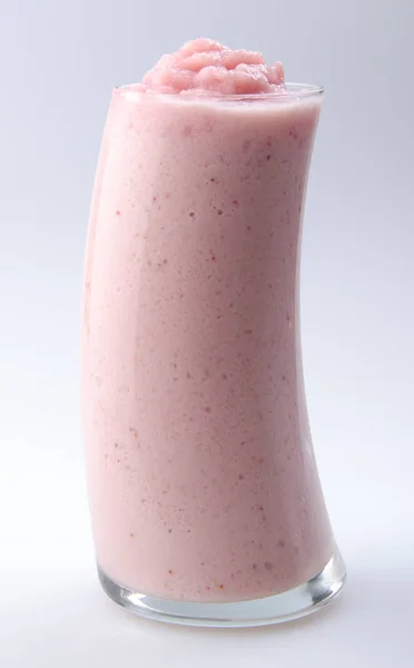 Strawberry Yoghurt Isolerad Vit — Stockfoto