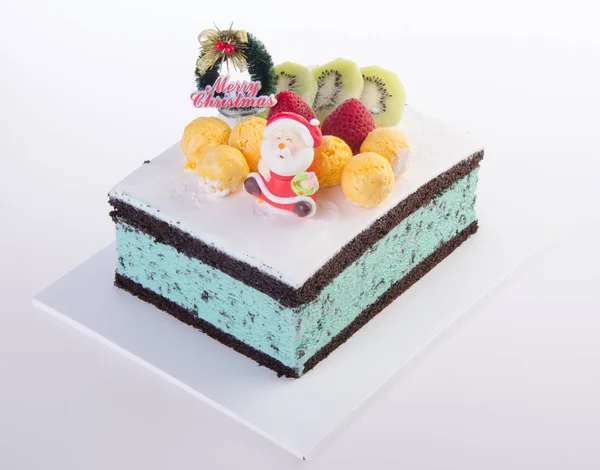 Gâteau, gâteau à la crème glacée de Noël — Photo