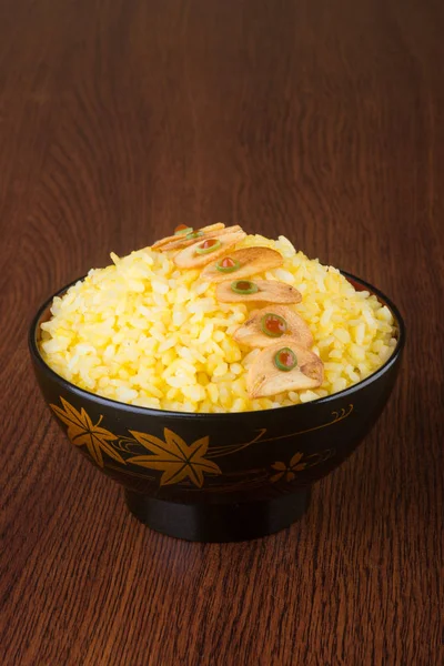 Cocina japonesa. arroz frito de jengibre en el fondo —  Fotos de Stock