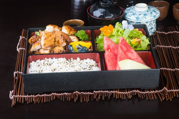 Japanese cuisine. lunch box set on the background — Stock Photo, Image