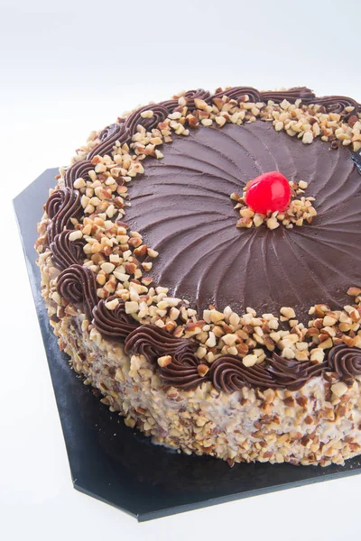 케이크입니다. 배경에 초콜릿 아이스크림 케이크 — 스톡 사진