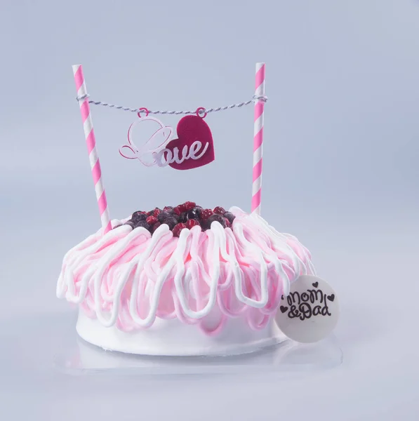 Tårta för valentino dag eller glass tårta. — Stockfoto