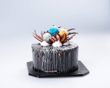 kek veya bir arka plan üzerinde çikolatalı kek.