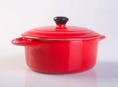 pot veya kapağı arka plan üzerinde kırmızı pot.