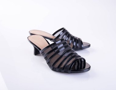 Ayakkabı veya bir arka plan üzerinde siyah renkli Bayan Ayakkabı.