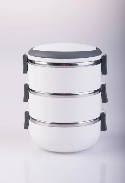 Food Container Tiffin or food carrier on background. — Stock Photo, Image