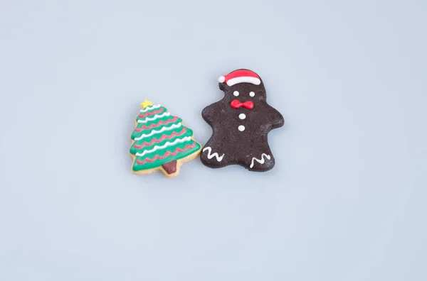 Cake decoration or Christmas homemade gingerbread cookies on bac — Stock Photo, Image