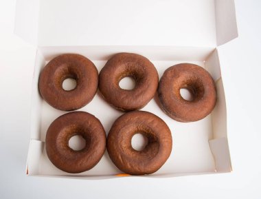 çörek veya bir arka plan üzerinde çörek kutusu.