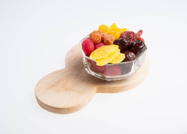 meyve ya da korunmuş mix meyve arka planda korunmuş.