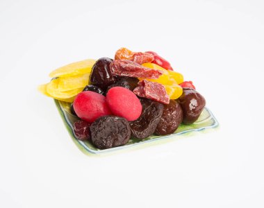meyve ya da korunmuş mix meyve arka planda korunmuş.