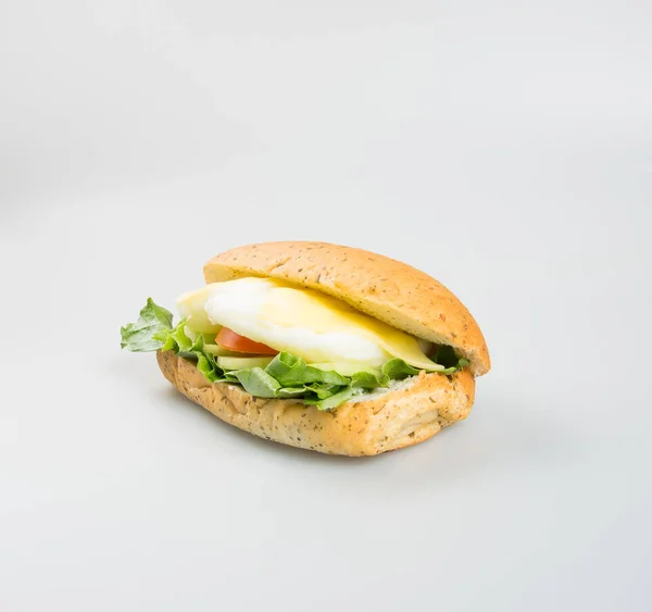 Szendvics vagy hot dog szendvics a háttérben. — Stock Fotó