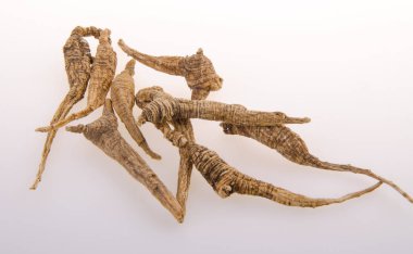 arka plan üzerinde kurutulmuş ginseng