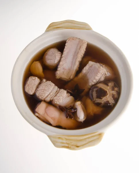 Ba kut teh. Malaysian stew of pork and herbal soup, — Stock Photo, Image