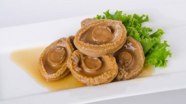 abalones. Çin Mutfağı abalone zemin üzerine.