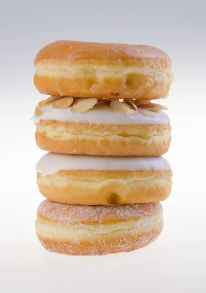 Donut, sweet donut with sugar isolated on background — Stock Photo, Image