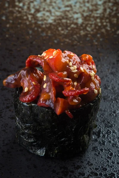 Japanese cuisine. sushi octopus on the background — Stock Photo, Image