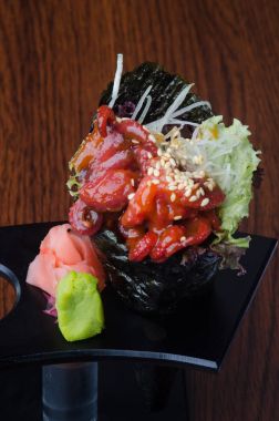 Japon mutfağı. el rulo üzerinde arka plan