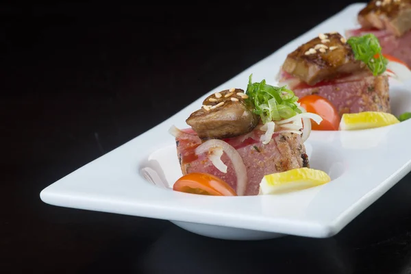 Japanese cuisine. sashimi on the background — Stock Photo, Image