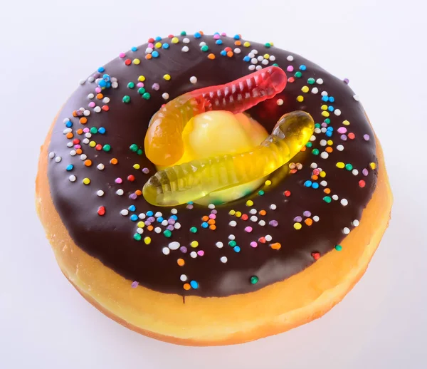 Donut. donut de Halloween en el fondo —  Fotos de Stock