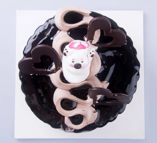 Bolo. bolo de sorvete de chocolate no fundo — Fotografia de Stock