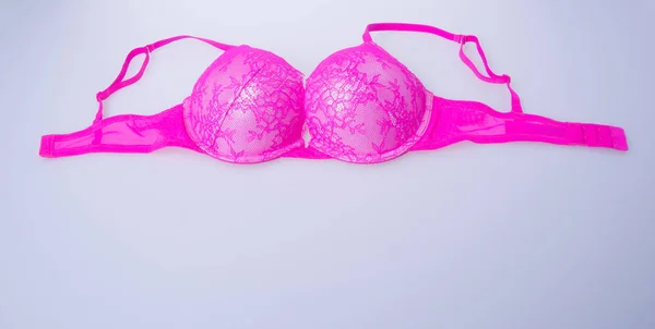 Bra or pink colour bra on white background. — ストック写真