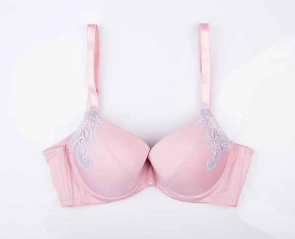 Bra or pink colour bra on white background. — Stock Photo, Image