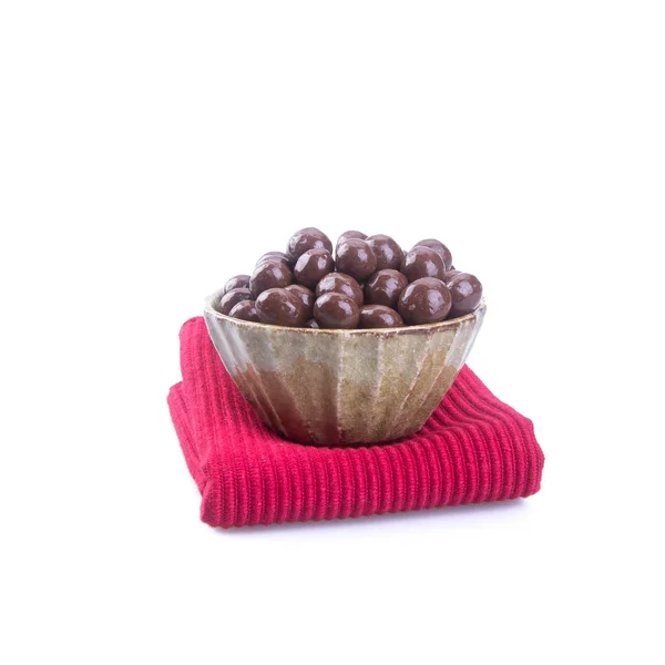 Chocolate ball or chocolate balls in bowl on background new. — Stock Photo, Image