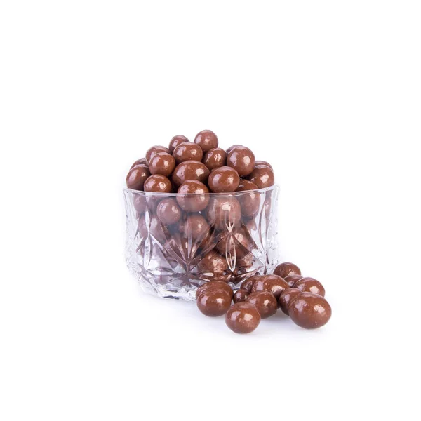 Chocolate ball or chocolate balls in plate on background new. — Stock Photo, Image