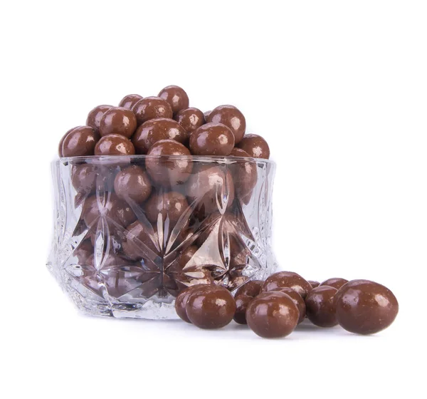 Chocolate ball or chocolate balls in plate on background new. — Stock Photo, Image