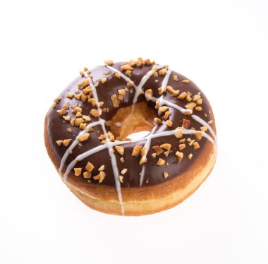 Çörek ya da çörek beyaz arka planda izole edilmiş..