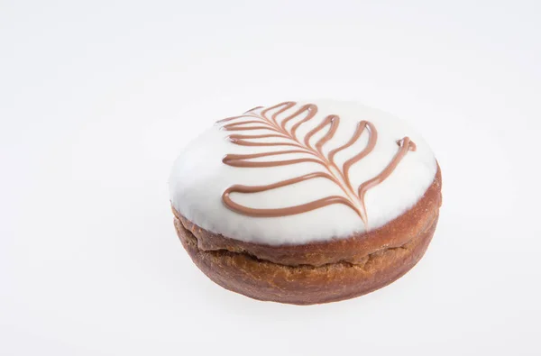 Donut ou donut isolado no fundo branco novo . Fotografias De Stock Royalty-Free