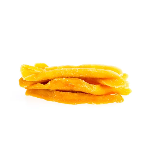 Gedroogde Mango of Gedroogde Mango plakjes op een achtergrond nieuw. — Stockfoto