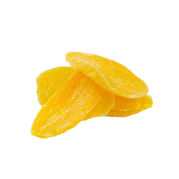 Kurutulmuş mango veya kurutulmuş mango dilimleri yeni bir arka planda. — Stok fotoğraf