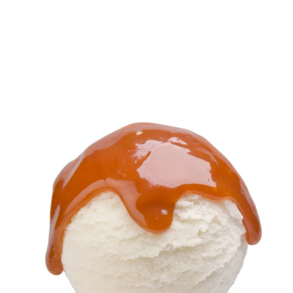 Helado o helado cucharada con coberturas sobre fondo nuevo . — Foto de Stock
