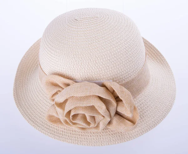 Hat or lady straw hat on a background new. — Stock Photo, Image