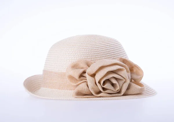 Chapeau ou dame chapeau de paille sur un fond nouveau . — Photo