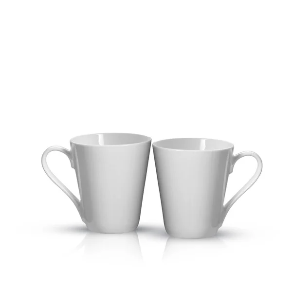 Cup or white ceramic mug on background new. — Stock Photo, Image